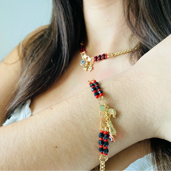 Set of Evil Eye Necklace and Bracelet - Picture 5 of 9